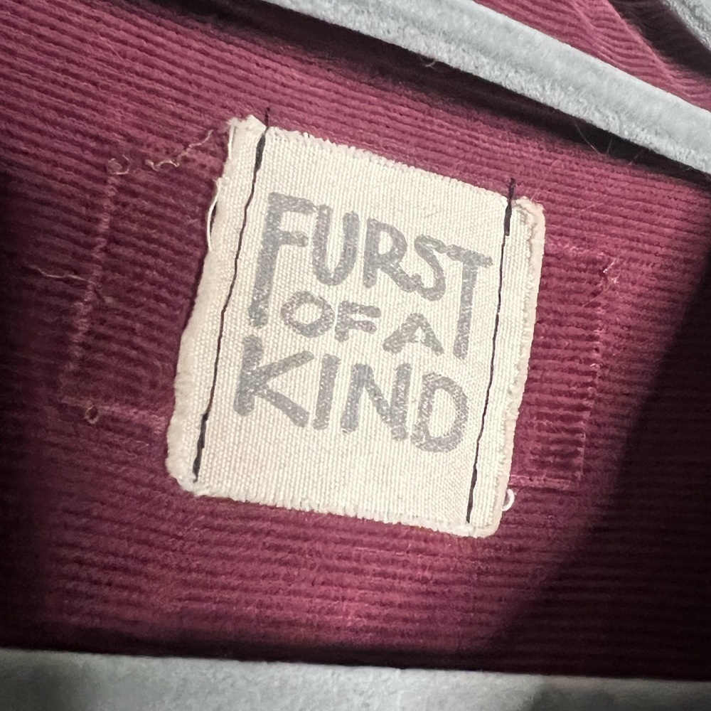 LF Furst Of A Kind Burgundy Ribbed Distressed Flannel Shirt - Picture 3 of 10